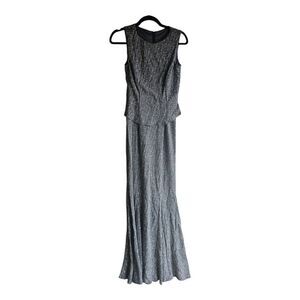 SCOTT MCCLINTOCK Millenium 2000 Gray/Silver‎ Long Dress - Size 4